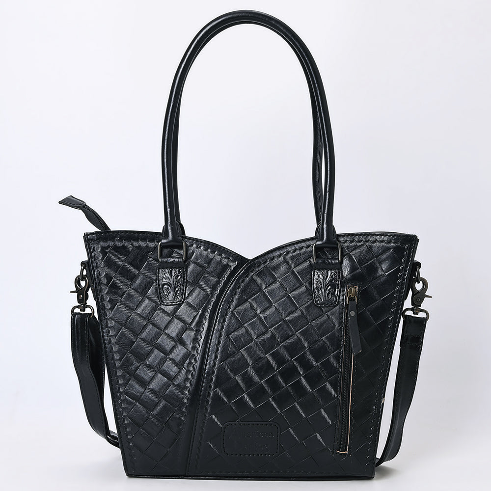 ADBG1473 American Darling Handcrafted Western Leather Tote Bag with Floral Tooled Detailing