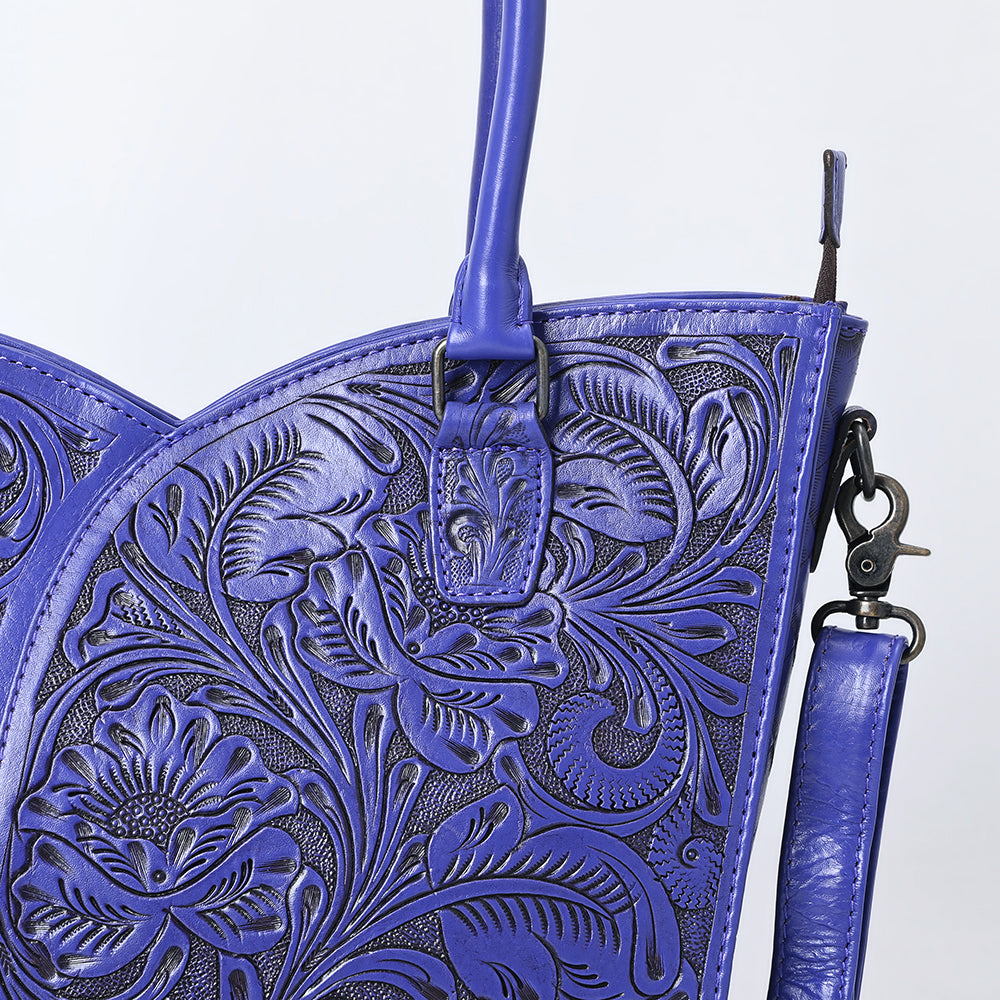 ADBG1473 American Darling Handcrafted Western Leather Tote Bag with Floral Tooled Detailing