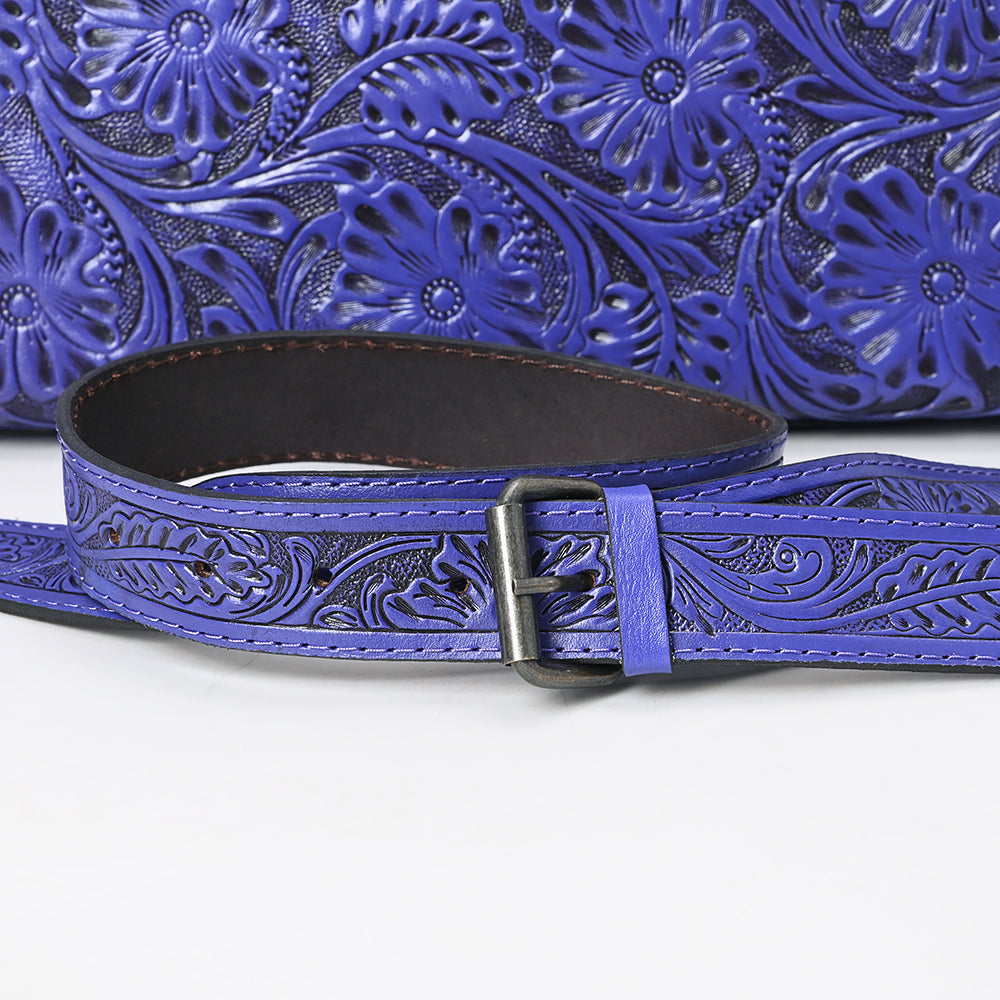 ADBG1474 American Darling Western Hand-Tooled Genuine Leather Clutch Bag with Floral Carving