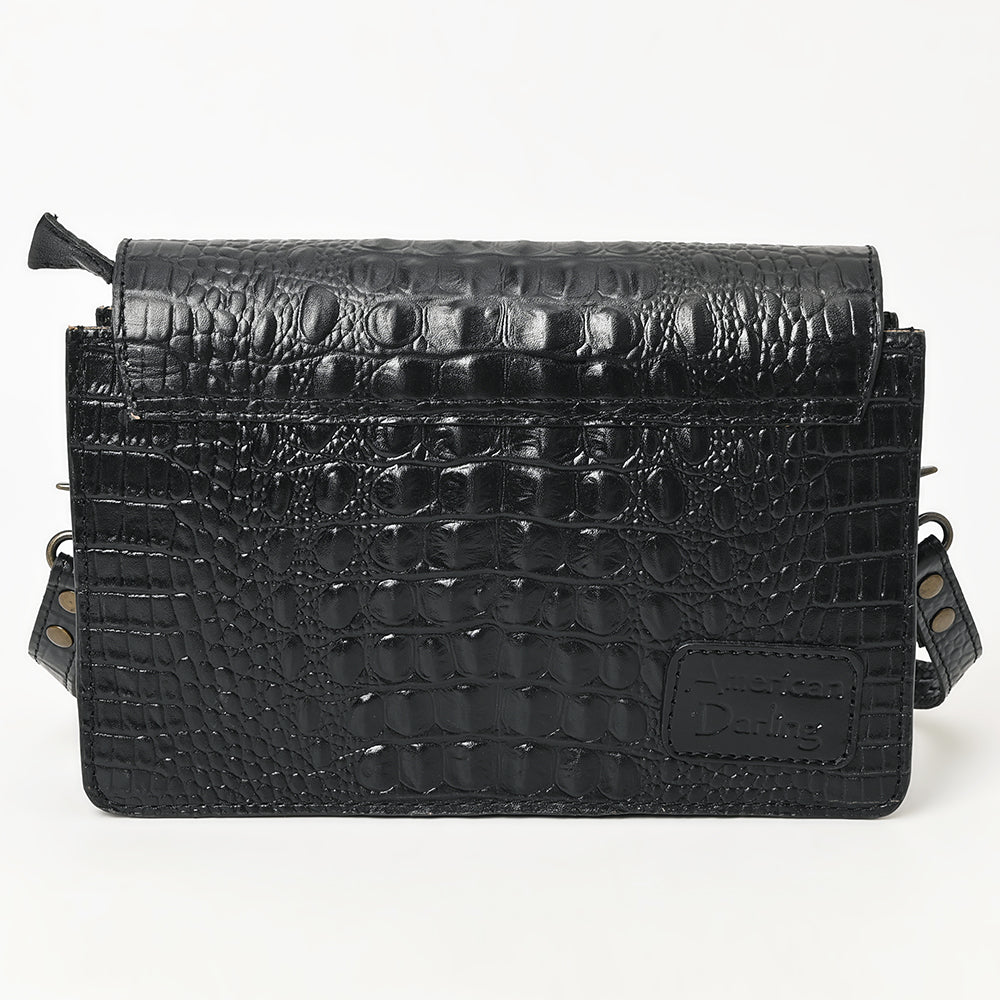 ADBG1193 American Darling Western Crossbody Bag Crocodile Embossed Genuine Leather