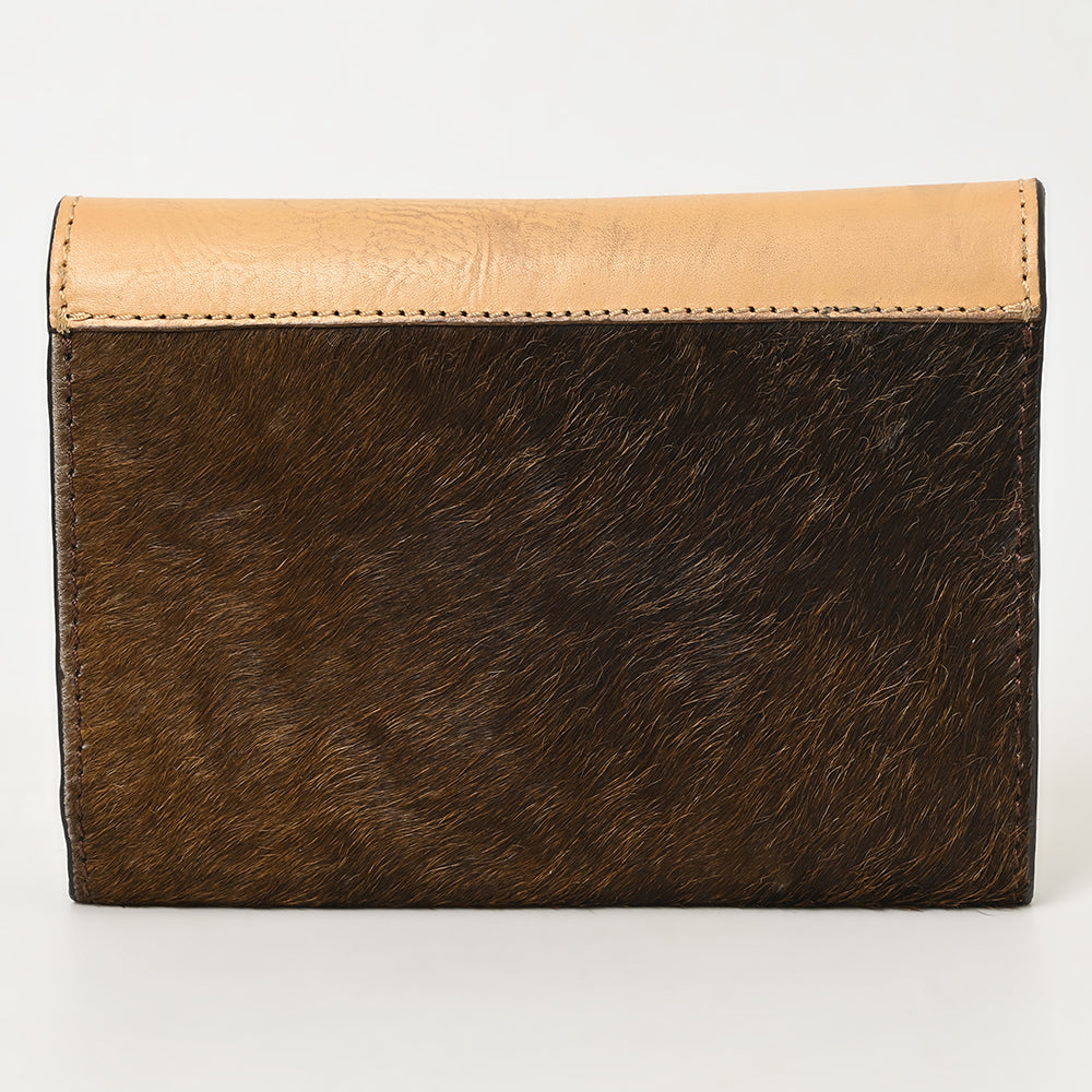 ADBGZ842 Hand-Tooled Leather & Cowhide Western Wallet Clutch American Darling
