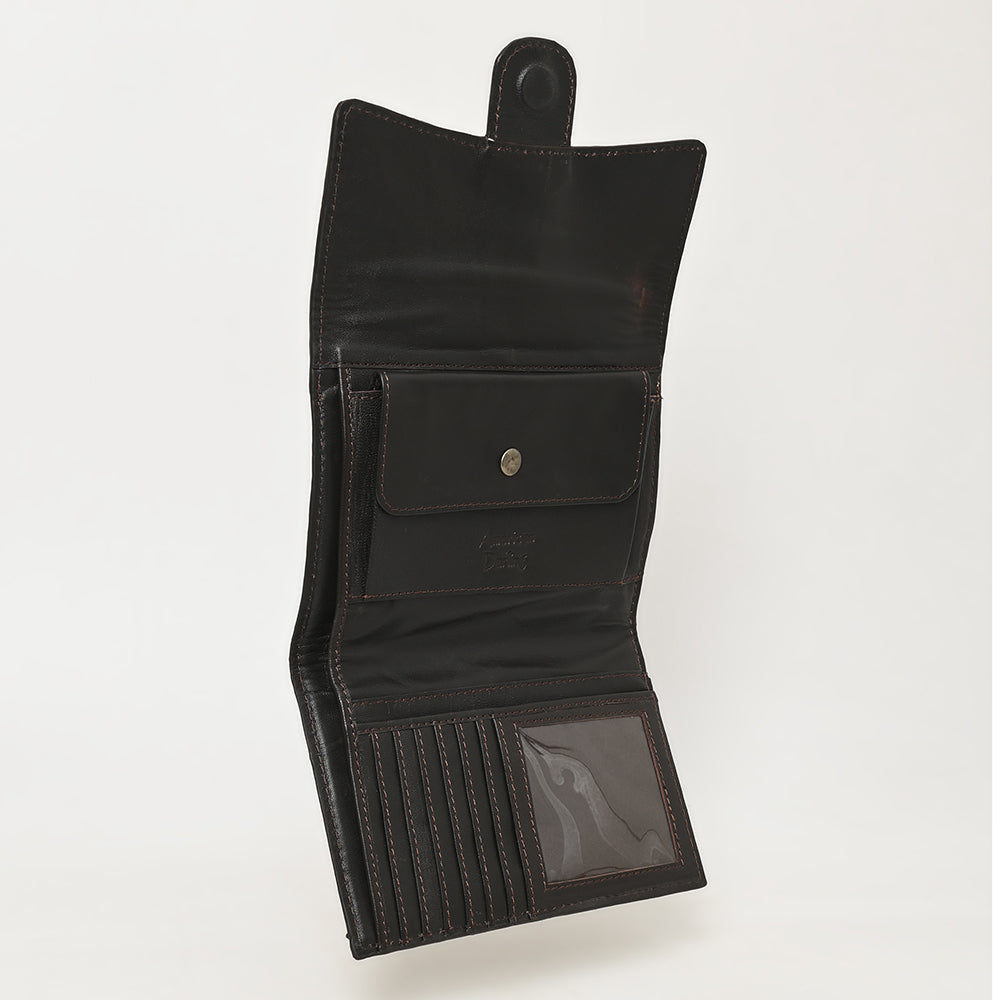 ADBGZ842 Hand-Tooled Leather & Cowhide Western Wallet Clutch American Darling