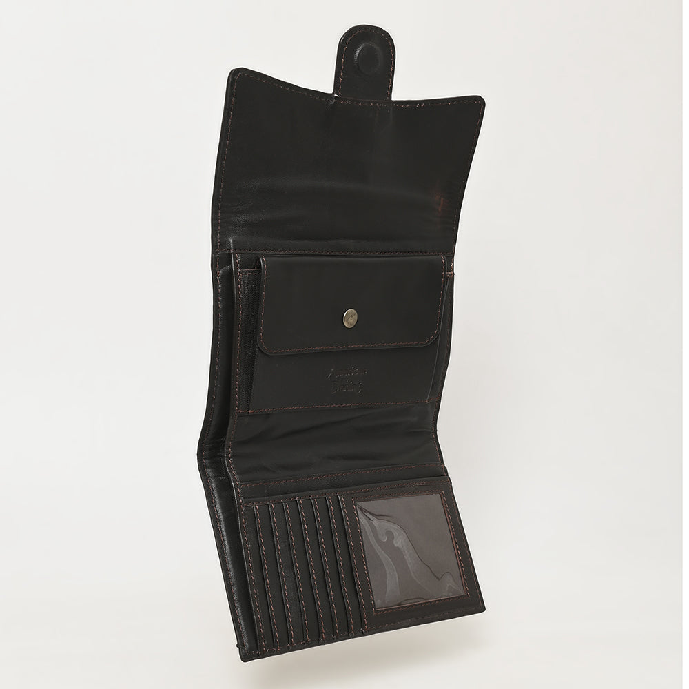 ADBGZ842 Hand-Tooled Leather & Cowhide Western Wallet Clutch American Darling