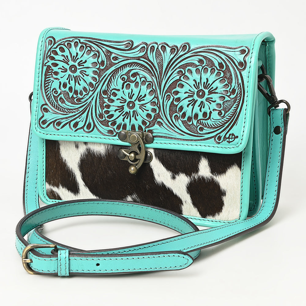 ADBGZ847 Western Cowhide & Hand-Tooled Leather Crossbody Bag American Darling