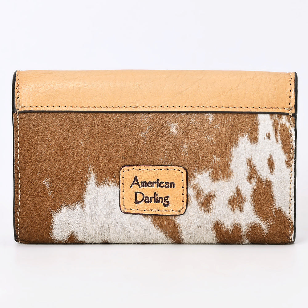 ADBGZ848 Hand-Tooled Leather & Cowhide Women Western Wallet American Darling