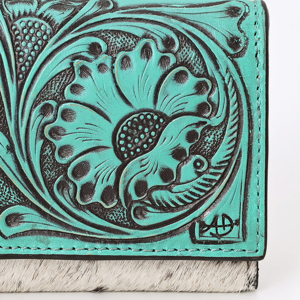 ADBGZ848 Hand-Tooled Leather & Cowhide Women Western Wallet American Darling