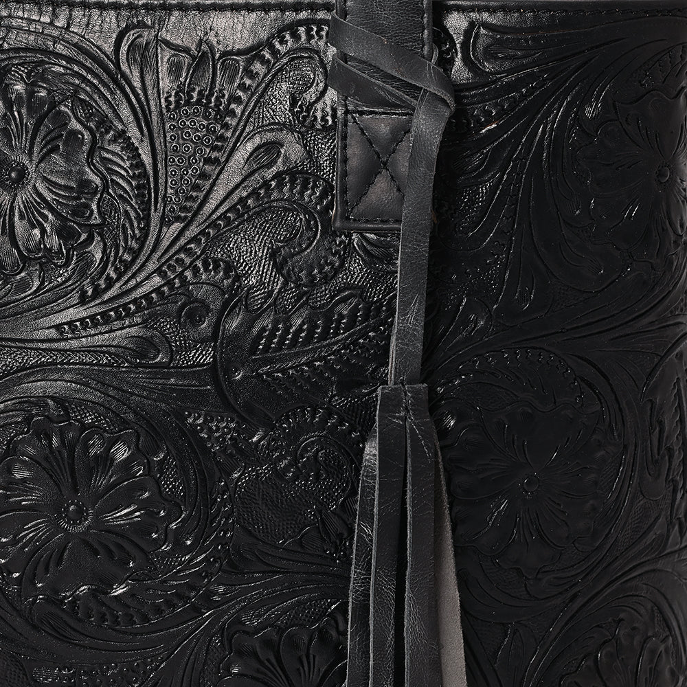 ADBGZ851 Black Hand-Tooled Leather Tote Bag American Darling