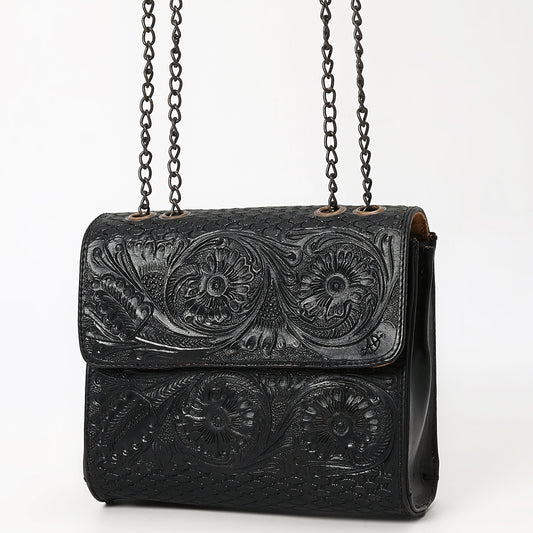 ADBGZ852 Black Tooled Leather Chain Crossbody Bag American Darling