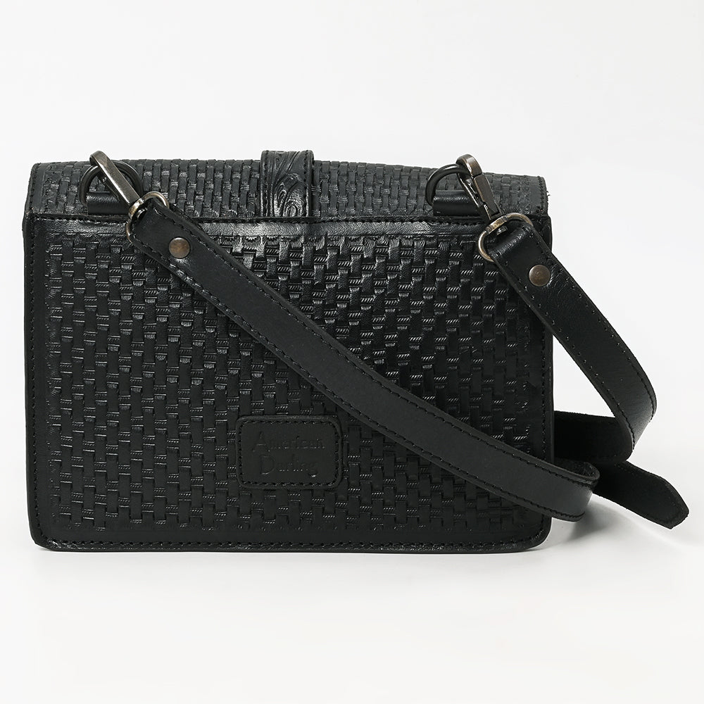 LC-ADBGZ853 Black Tooled Leather Buckle Briefcase Bag American Darling