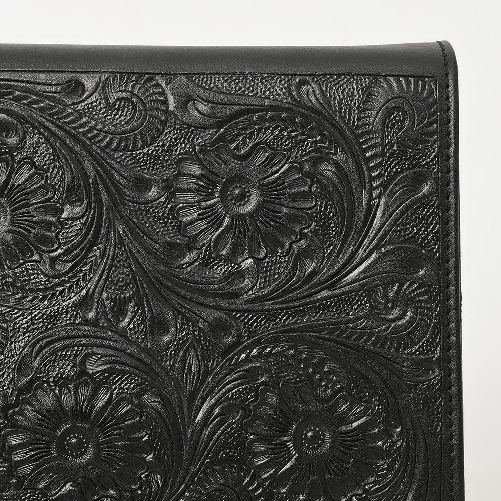 ADBGZ854 Black Tooled Leather Chain Strap Crossbody Bag American Darling