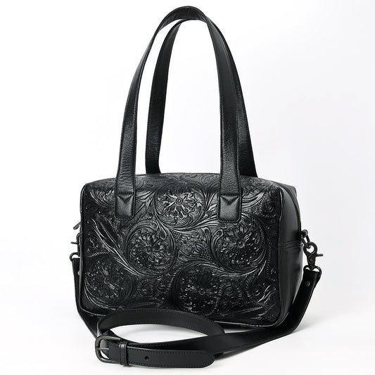ADBGZ856 Black Tooled Leather Tote with Dual Handles American Darling