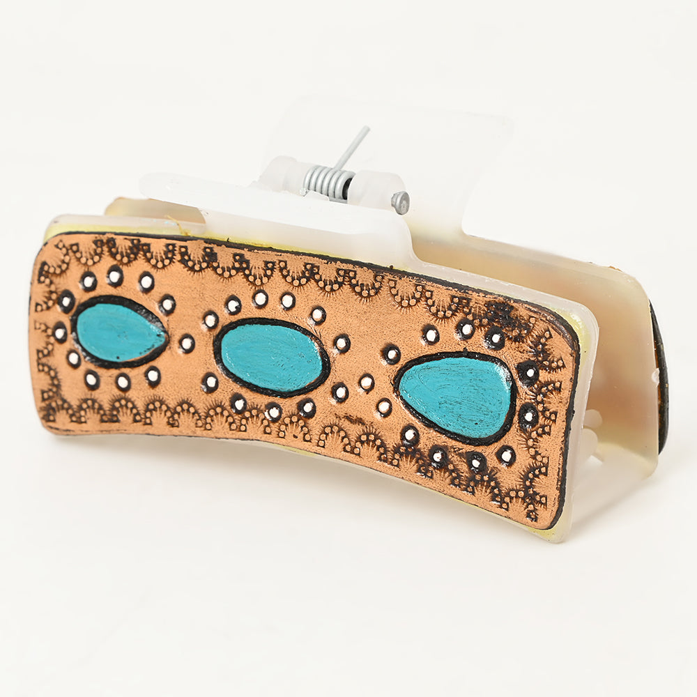 ADHC106 Beautifully Hand Tooled Women Ladies Hair Band Clip Clutcher