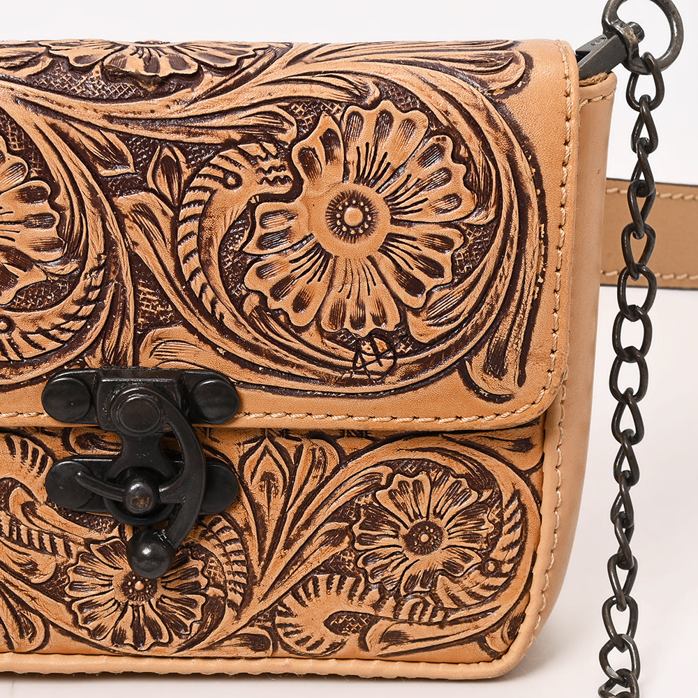 ADBGZ858 Tan Tooled Leather Convertible Belt Bag American Darling