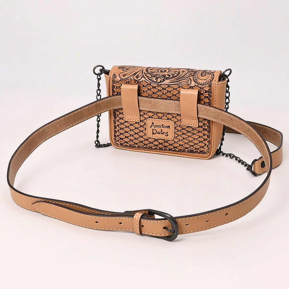ADBGZ858 Tan Tooled Leather Convertible Belt Bag American Darling
