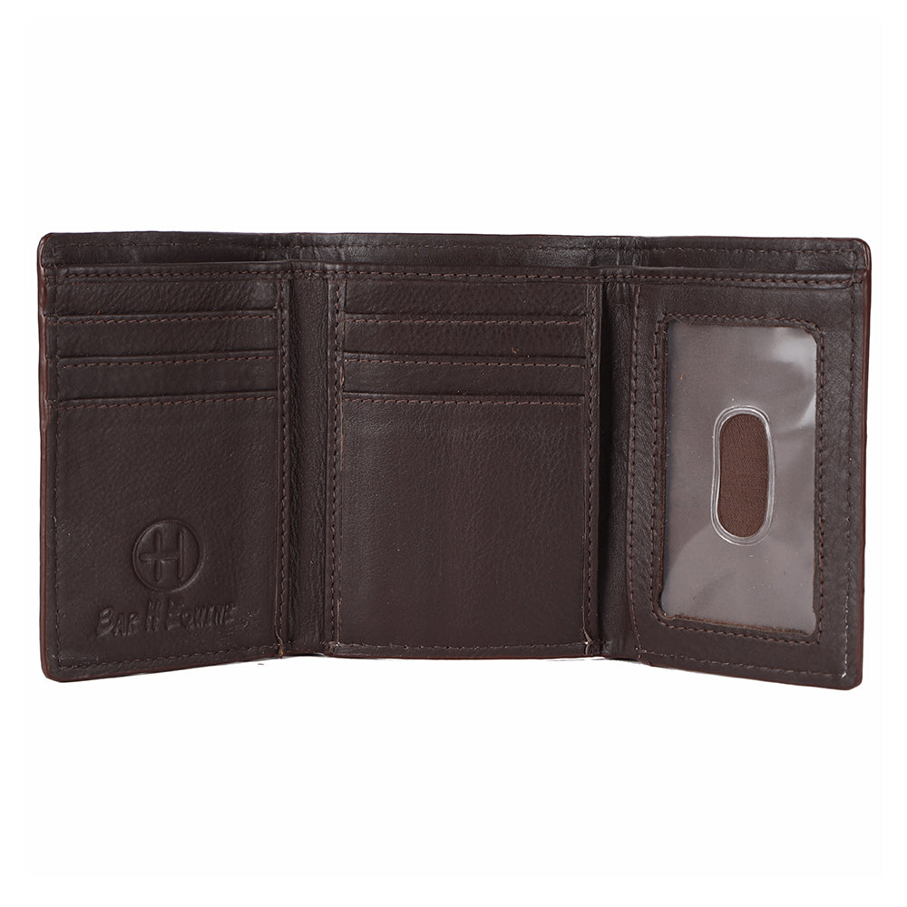 BEBGM166-Western Leather Trifold Wallet