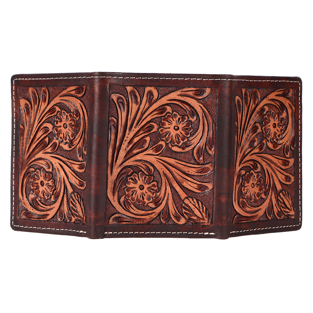 BEBGM168-Western Leather Trifold Wallet