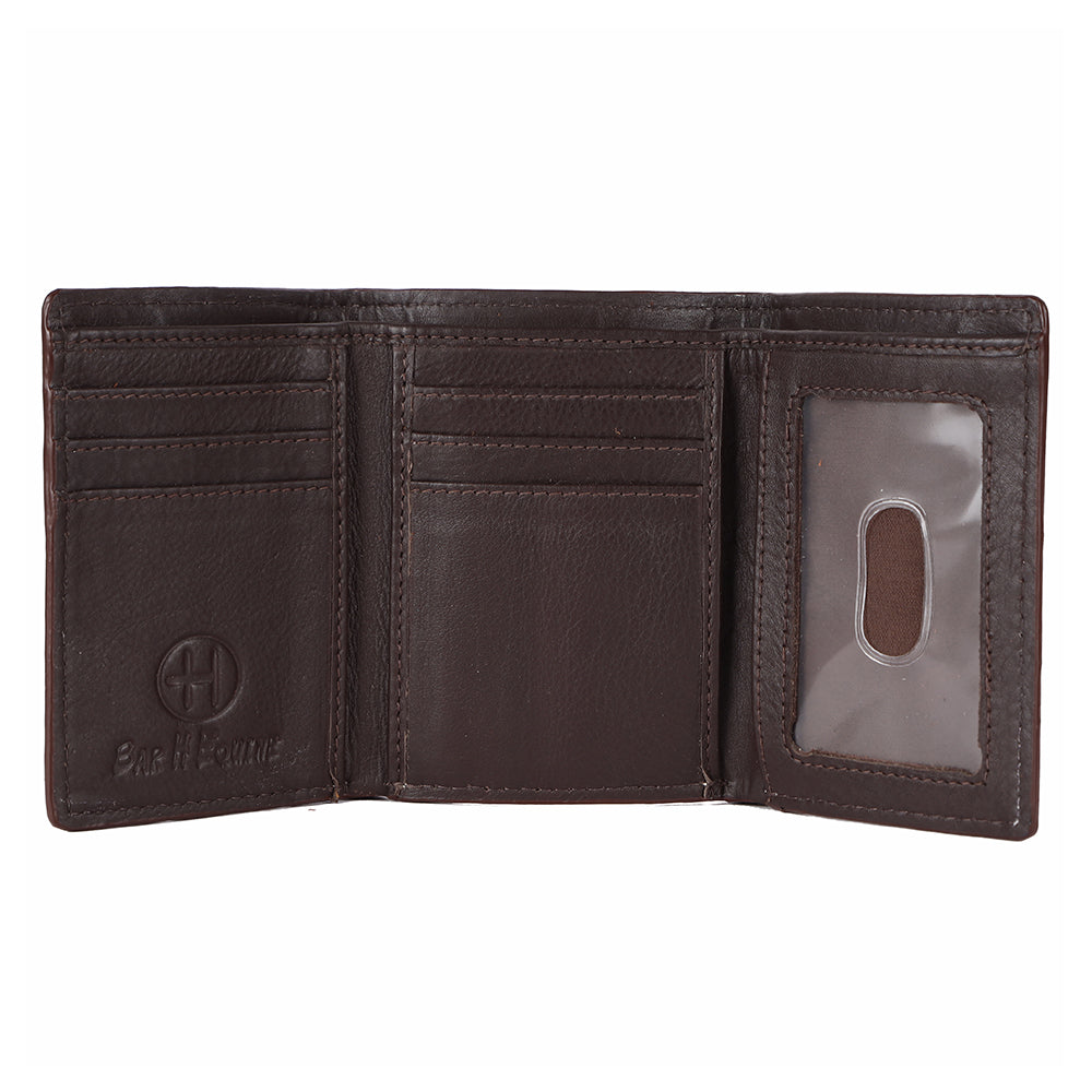 BEBGM168-Western Leather Trifold Wallet