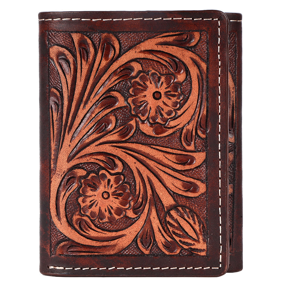 BEBGM168-Western Leather Trifold Wallet