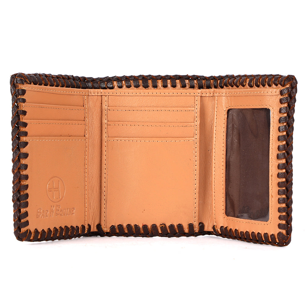 BEBGM176-Western Leather Trifold Wallet