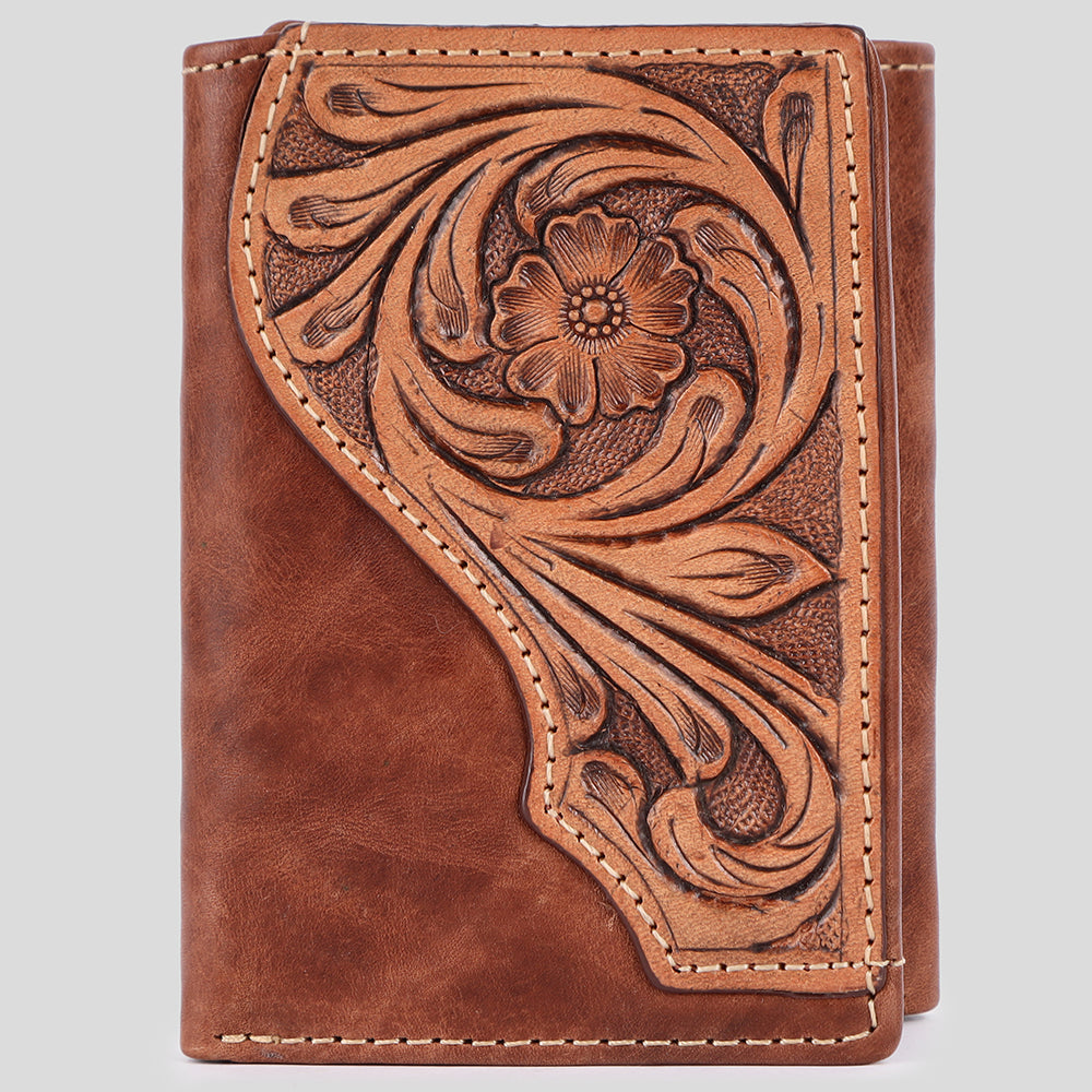 BEBGM177-Western Leather Trifold Wallet