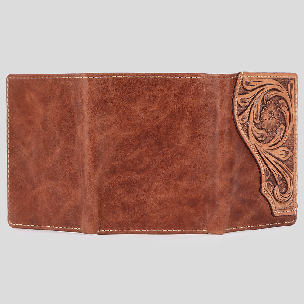 BEBGM177-Western Leather Trifold Wallet