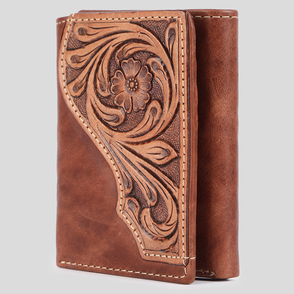BEBGM177-Western Leather Trifold Wallet