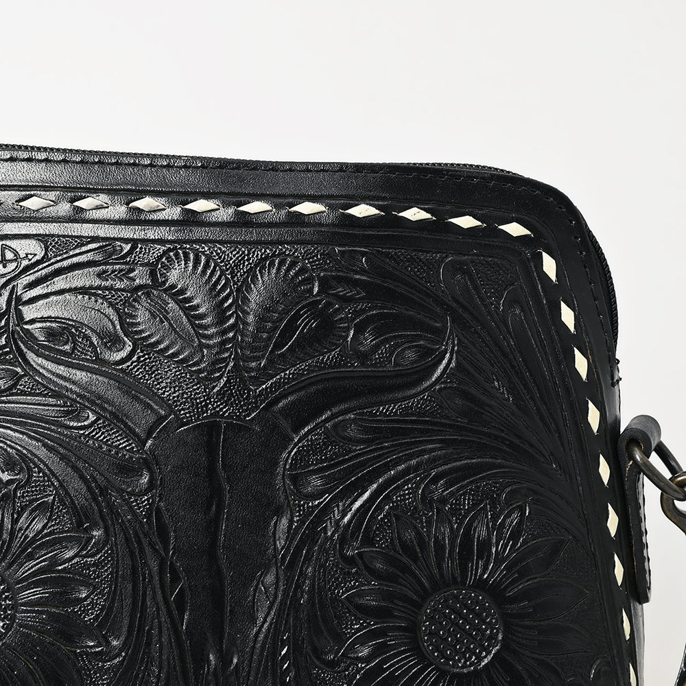 ADBG769 American Darling Hand Tooled Western Leather Crossbody - Floral Carved Full Grain Leather