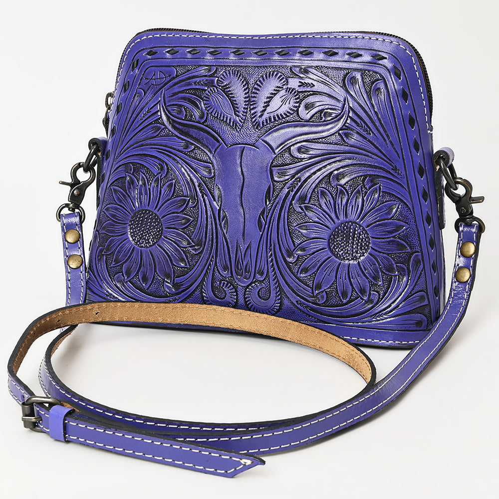 ADBG769 Western Tooled Leather Crossbody with Longhorn Design American Darling