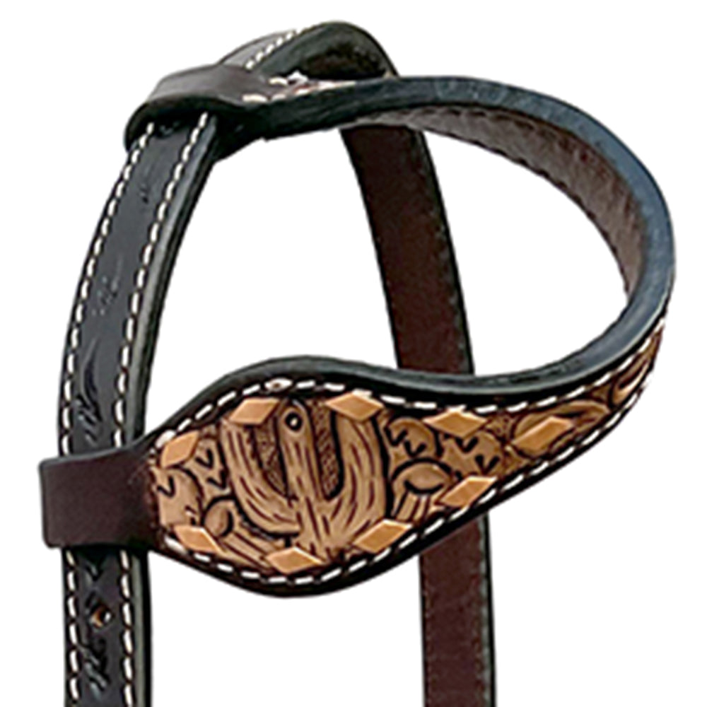 BER416-Western Leather One Ear Headstall