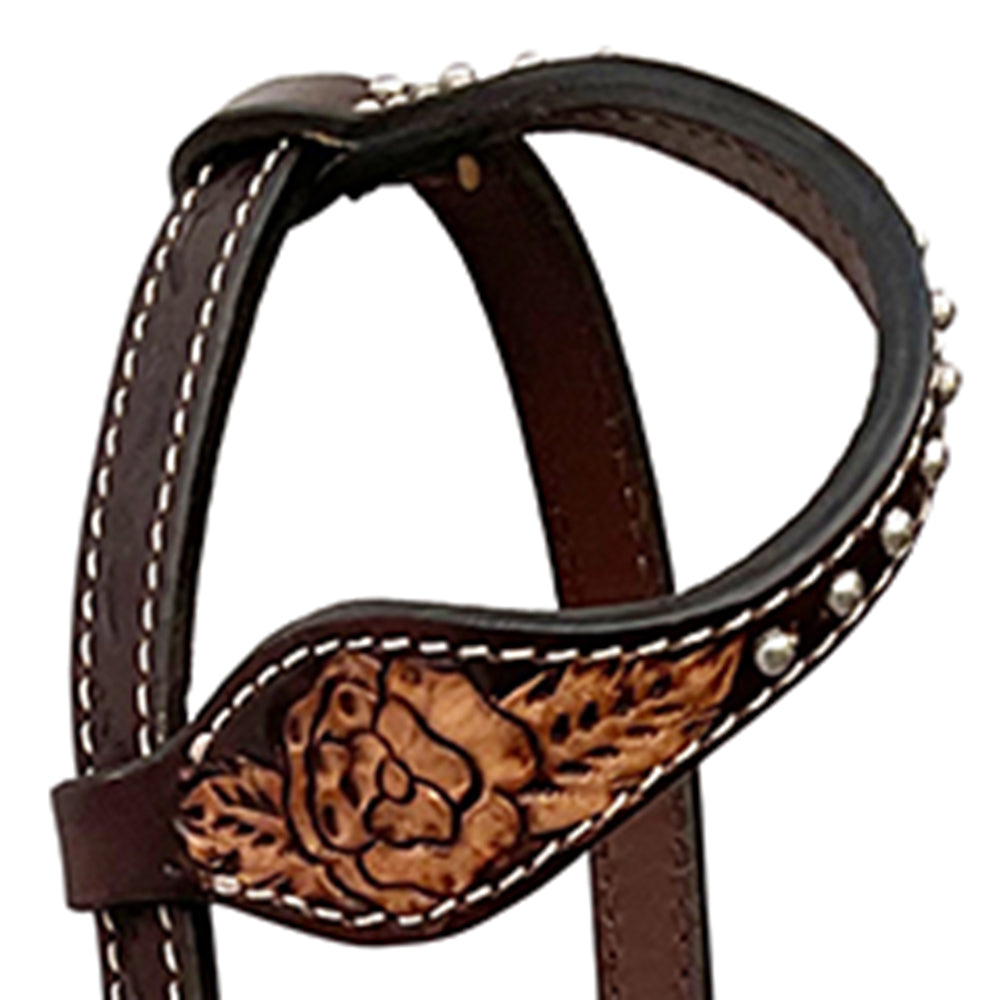 BER419-Western Leather One Ear Headstall