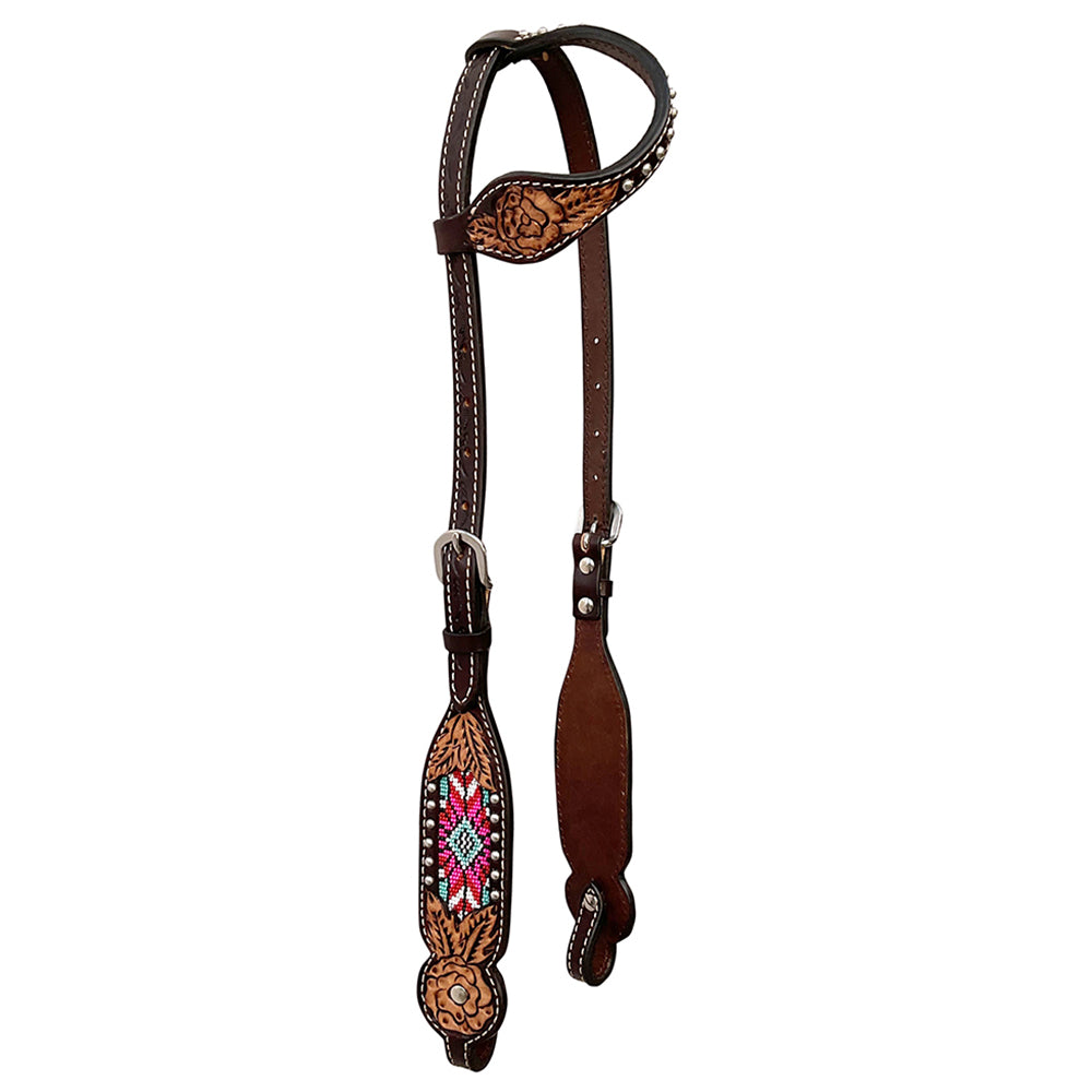 BER419-Western Leather One Ear Headstall