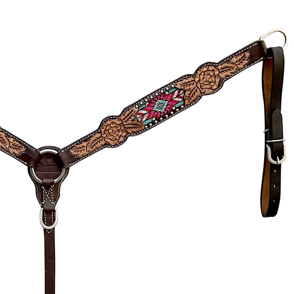 BER419-Western Leather Breast Collar