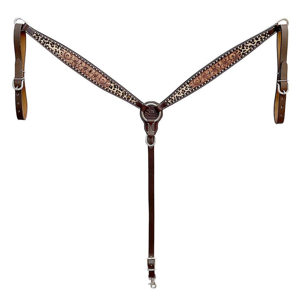 BER444-Western Leather Breast Collar