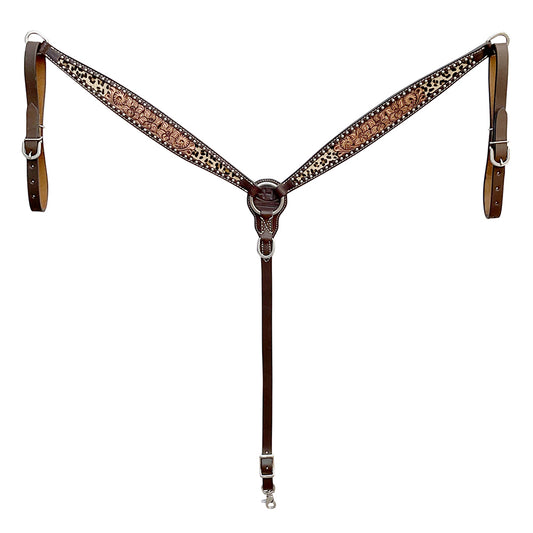 BER444-Western Leather Breast Collar