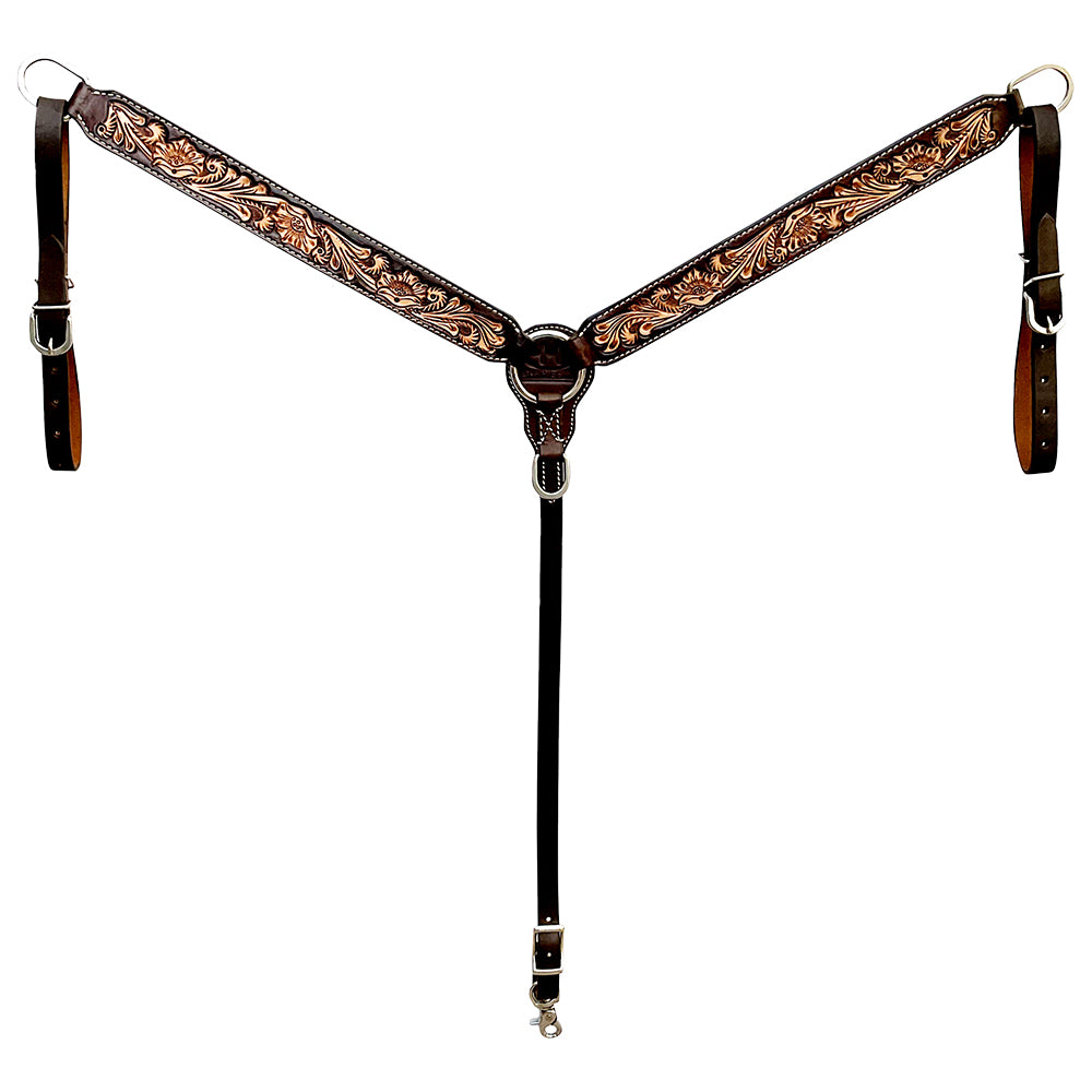 BER458-Western Leather Breast Collar