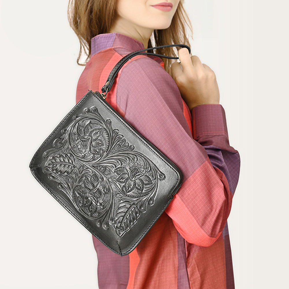 LC-ADBGZ784A Wristlet Genuine Western Leather Women Bag