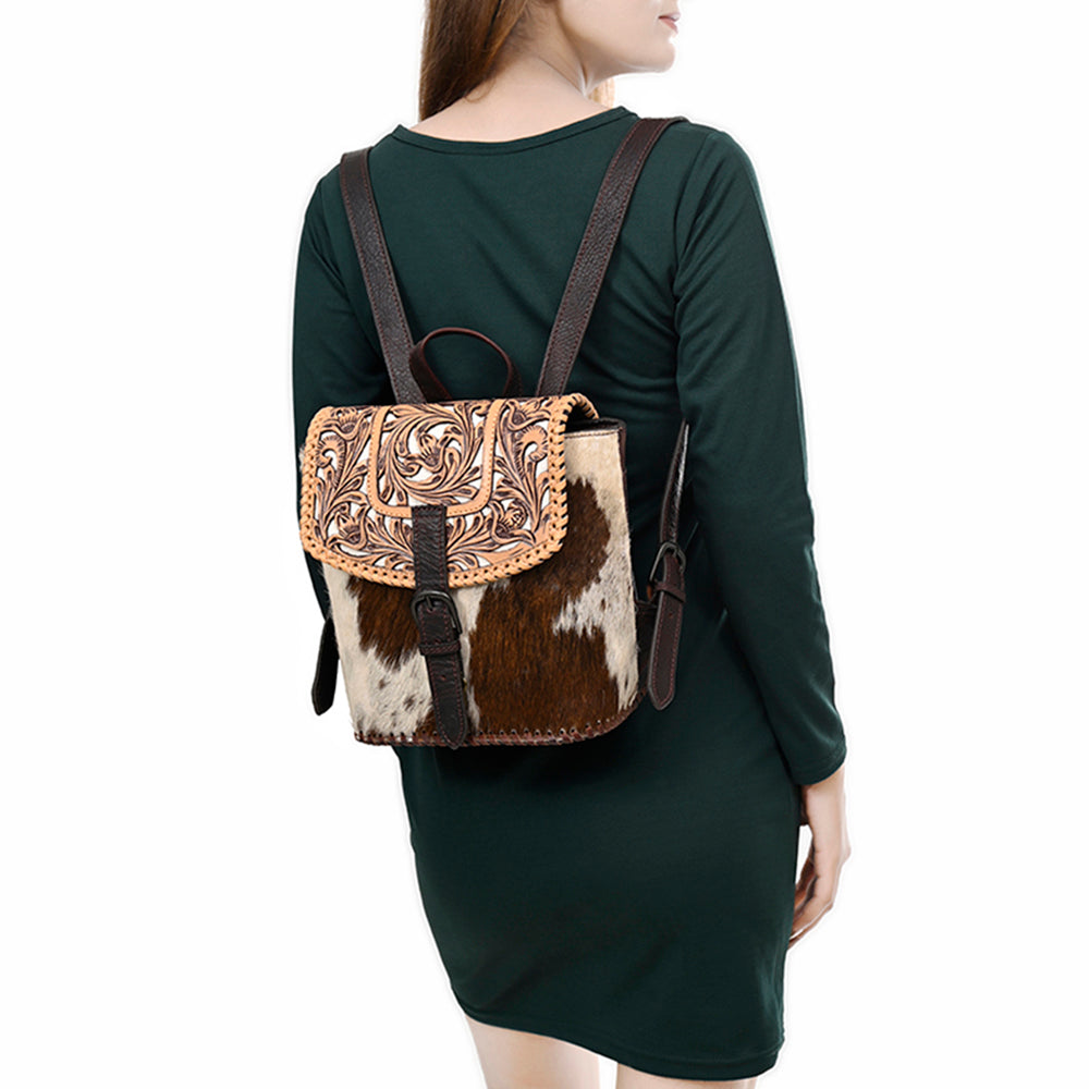 ADBGZ864 Mini Cowhide & Tooled Leather Backpack Western Rucksack | American Darling