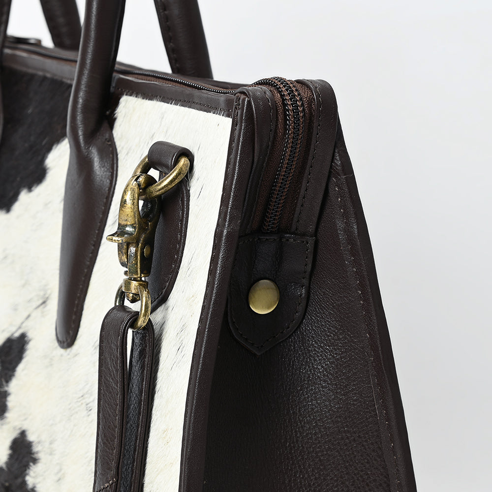 ADBGM428 Hair-On Cowhide Leather Tote Bag with Structured Handles - American Darling
