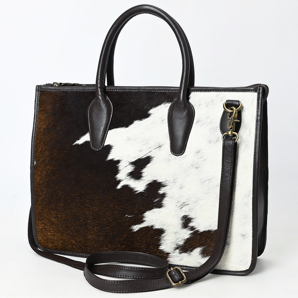 ADBGM428 Hair-On Cowhide Leather Tote Bag with Structured Handles - American Darling