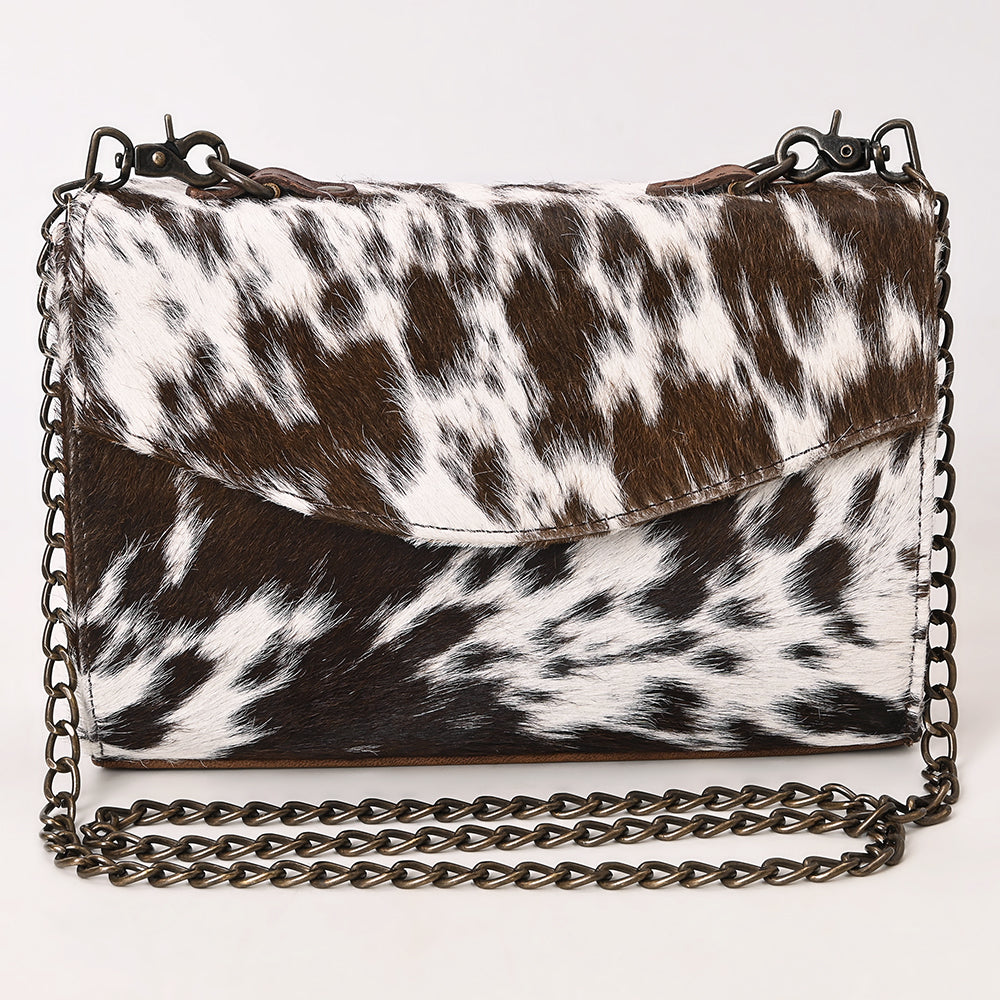 ADBG1489 American Darling Hair-On Cowhide Envelop Bag - Genuine Leather Western Crossbody Purse