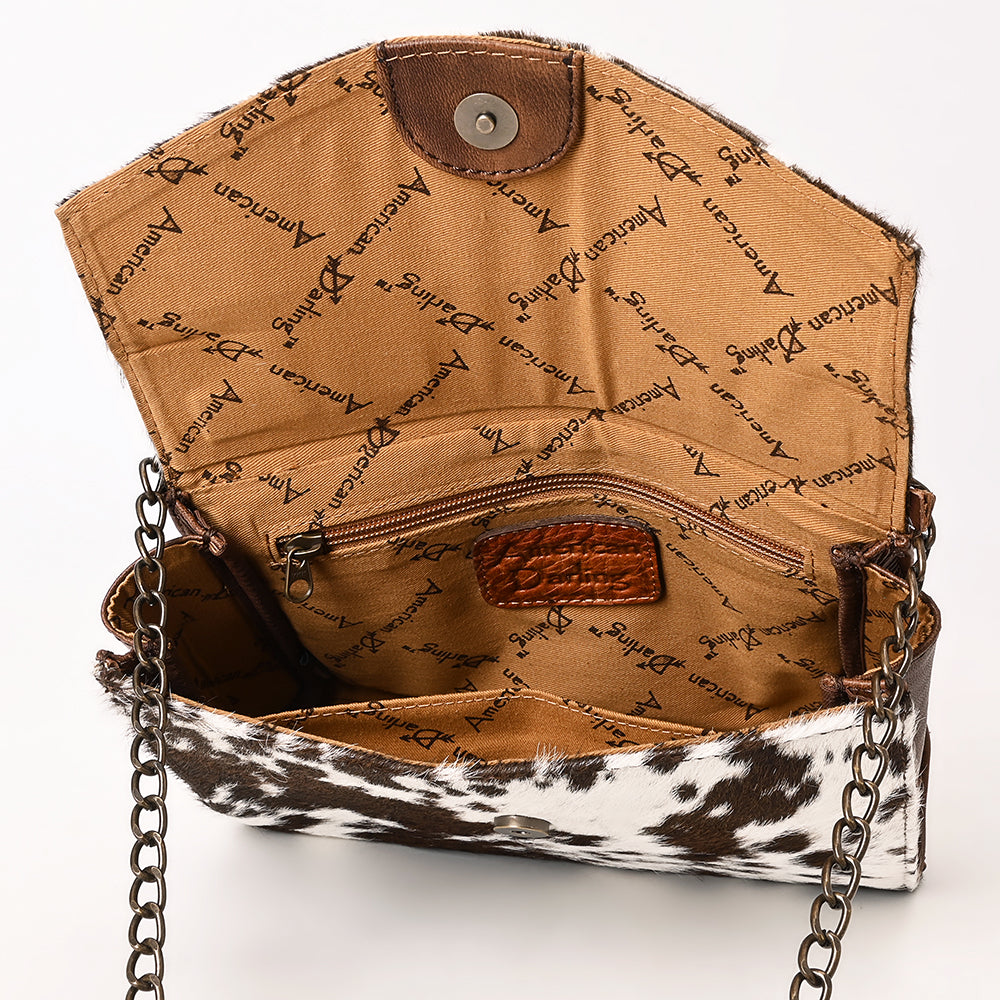 ADBG1489 American Darling Hair-On Cowhide Envelop Bag - Genuine Leather Western Crossbody Purse
