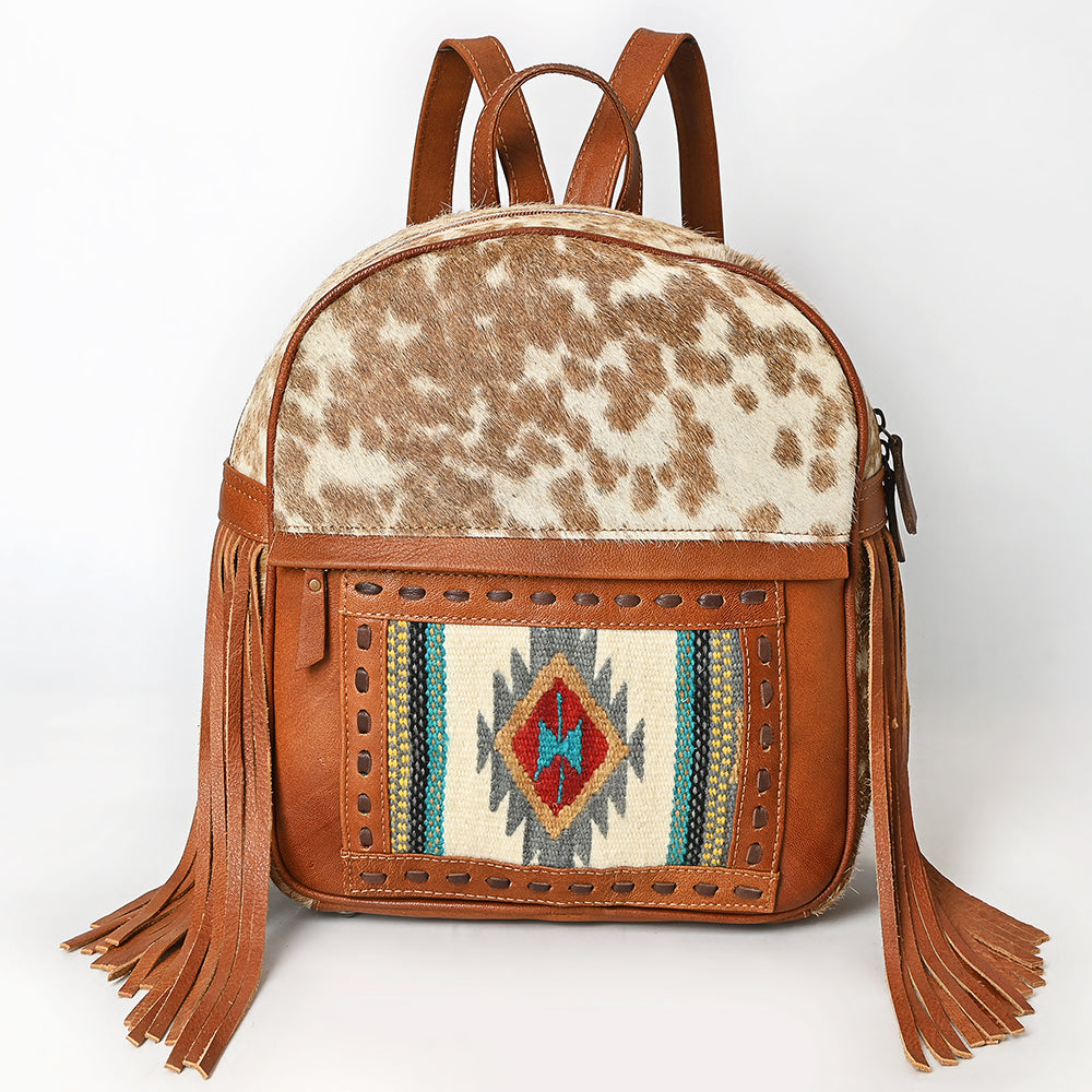 ADBG1495 American Darling Hair-On Cowhide Leather Backpack Bag - Western Saddle Blanket Backpack