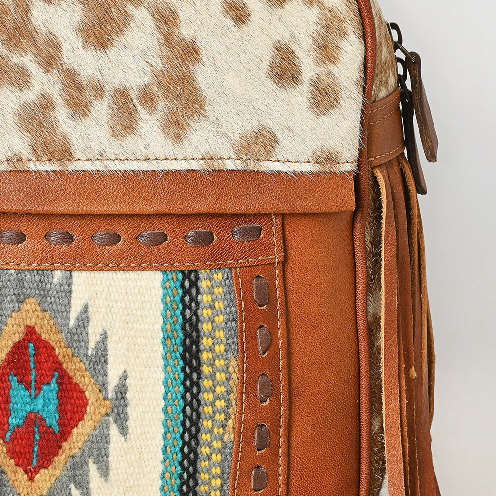 ADBG1495 American Darling Hair-On Cowhide Leather Backpack Bag - Western Saddle Blanket Backpack