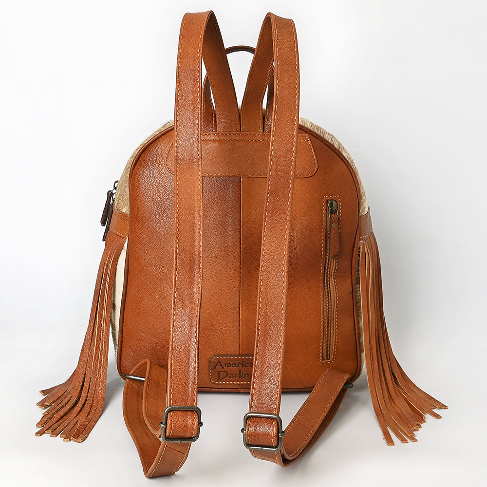 ADBG1495 American Darling Hair-On Cowhide Leather Backpack Bag - Western Saddle Blanket Backpack