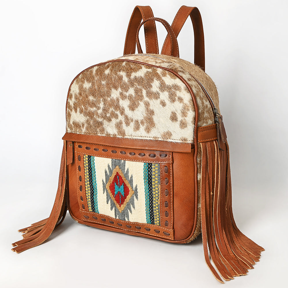ADBG1495 American Darling Hair-On Cowhide Leather Backpack Bag - Western Saddle Blanket Backpack