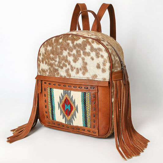 ADBG1495 American Darling Hair-On Cowhide Leather Backpack Bag - Western Saddle Blanket Backpack