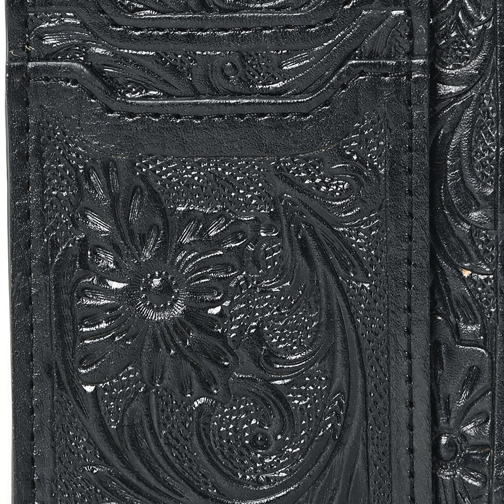 ADBG1506 American Darling Western Leather Card Holder Bag with Hand-Tooled Floral Carved Detail