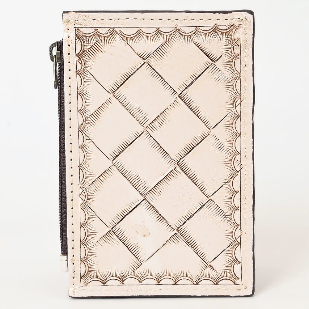 ADBG1506 American Darling Western Leather Card Holder Bag with Hand-Tooled Floral Carved Detail