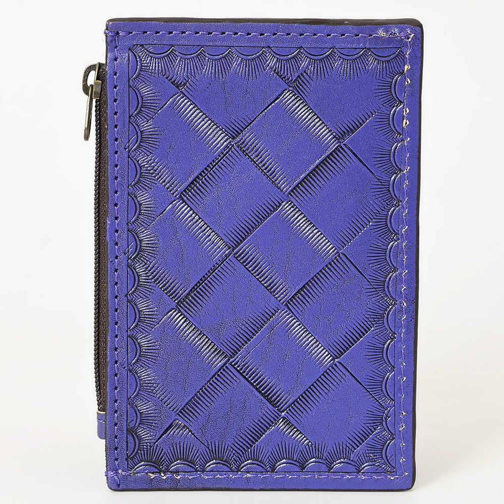 ADBG1506 American Darling Western Leather Card Holder Bag with Hand-Tooled Floral Carved Detail