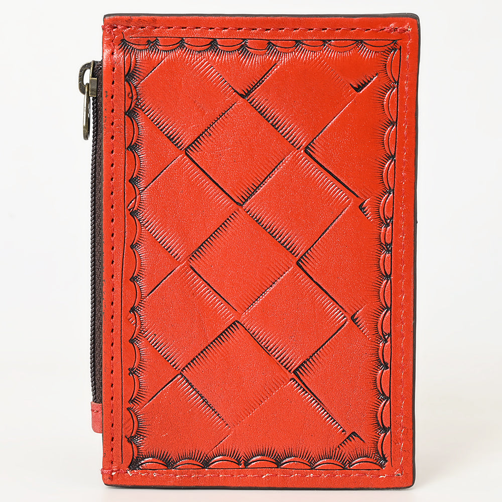 ADBG1506 American Darling Western Leather Card Holder Bag with Hand-Tooled Floral Carved Detail